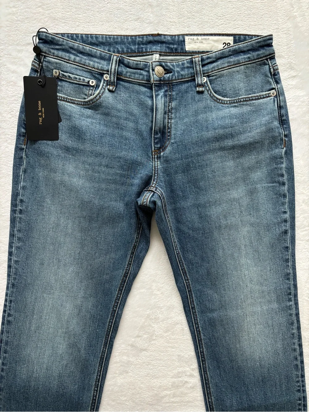 RAG & BONE The Dre Julienne Low-Rise Slim Boyfriend Ankle Jeans--NWT--28